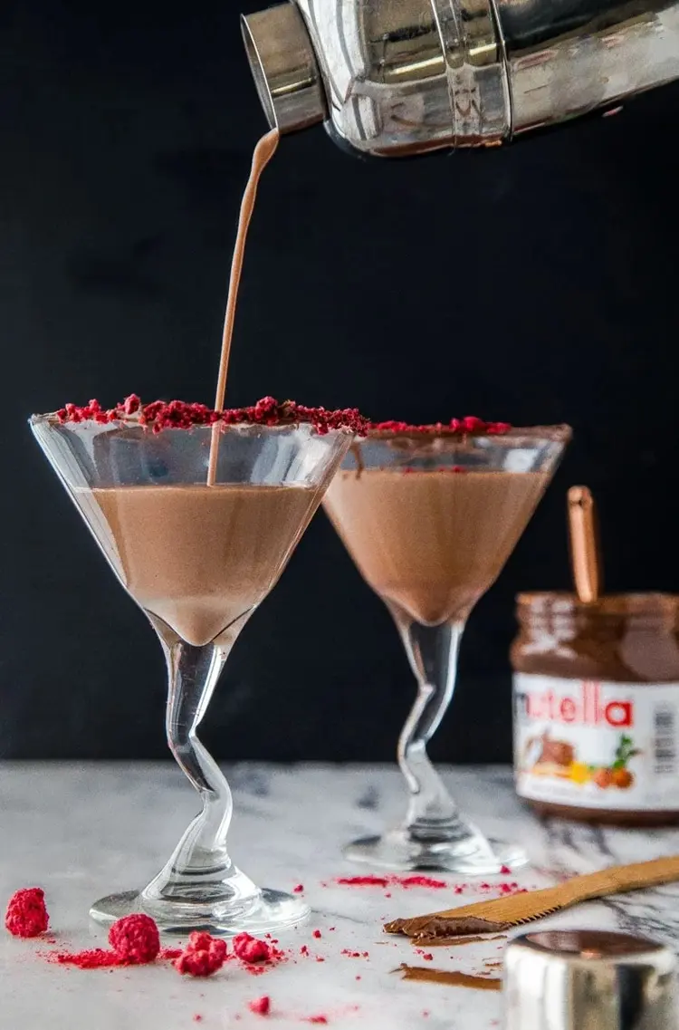 cocktail aphrodisiaque pour la saint valentin, martini au nutella