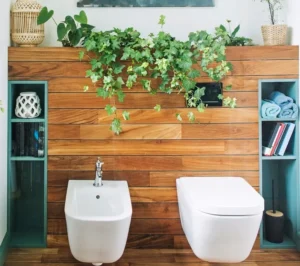 comment décorer une salle wc sans fenêtre avec des plantes vertes