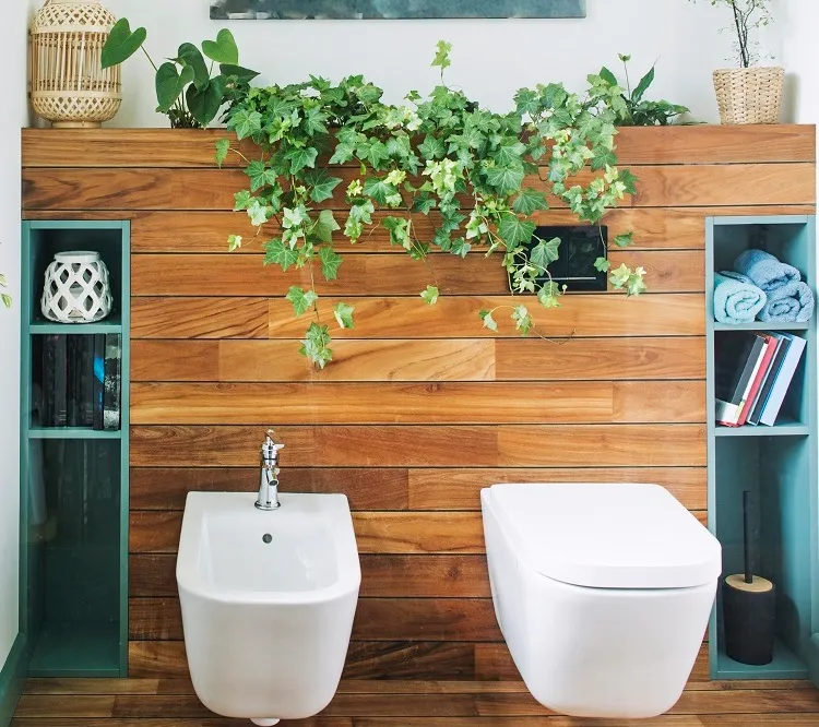comment décorer une salle wc sans fenêtre avec des plantes vertes