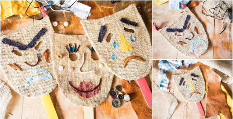 comment faire un masque de carnaval original en boîte à céréales en carton et toile de jute