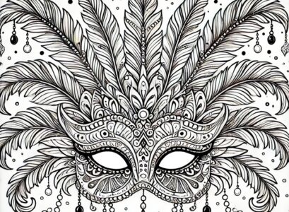 Masque carnaval à imprimer et colorier