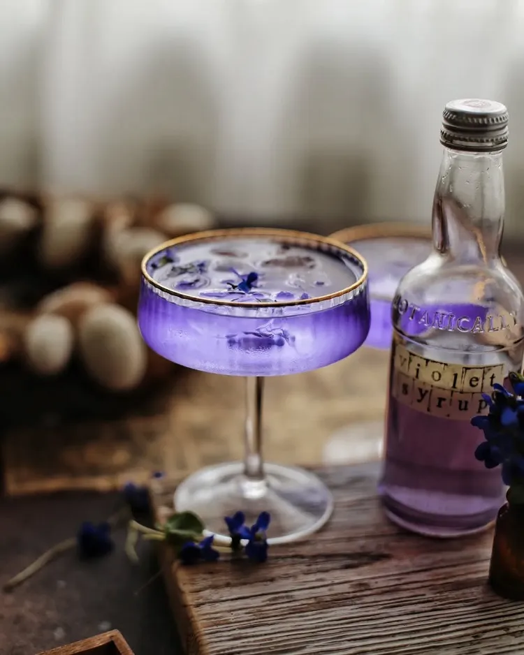 préparer du sirop de violettes sauvages pour colorer les boissons et ajouter une note subtile à ses recettes