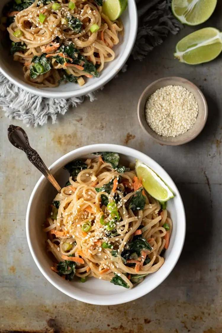 recette avec nouilles de riz végétarienne