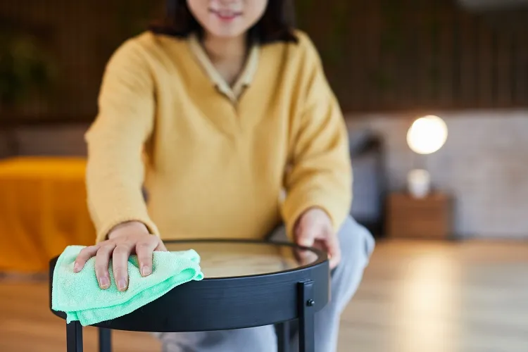 erreurs de ménage quotidien utiliser un chiffon sec pour dépoussiérer