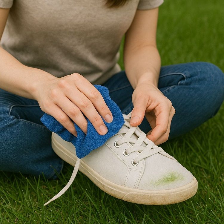méthodes efficaces pour enlever une tache d’herbe sur vos chaussures selon le matériau