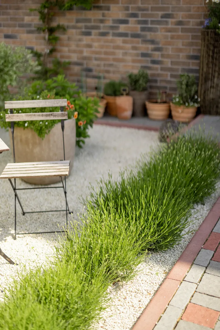 bordure de jardin bio avec gravier