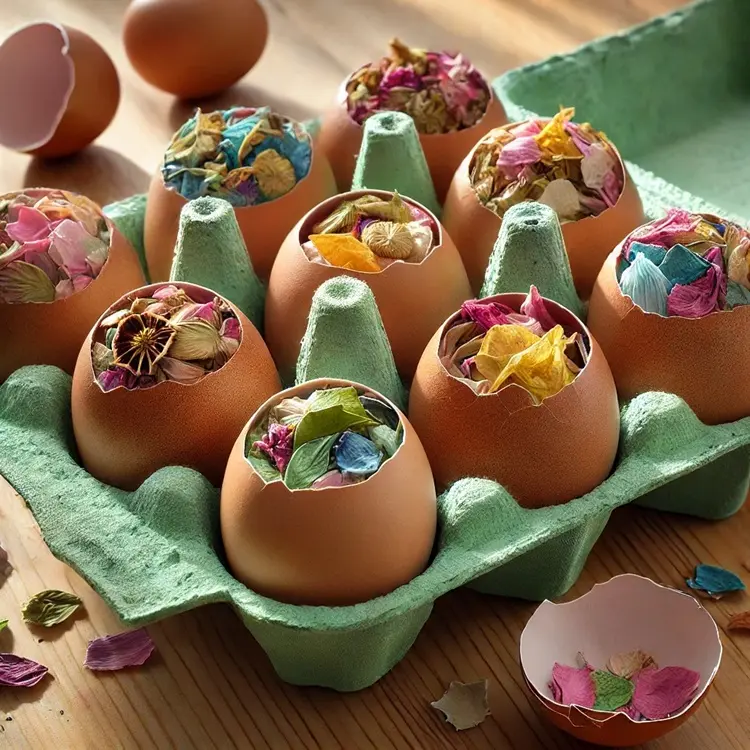 cascarones sans confettis pour une version éco friendly