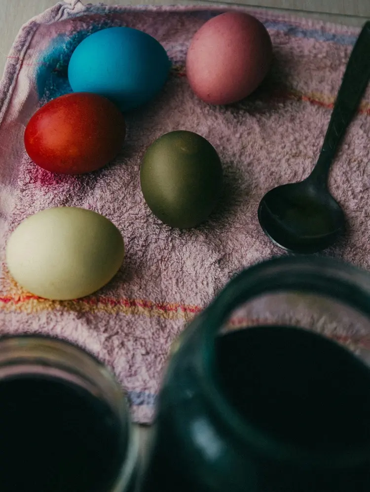 coloration classique avec de la teinture alimentaire
