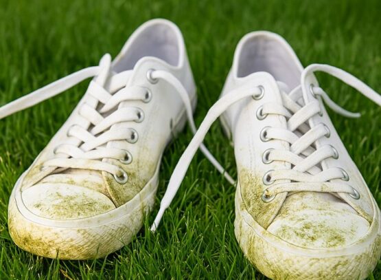comment enlever une tache d’herbe sur une chaussure blanche