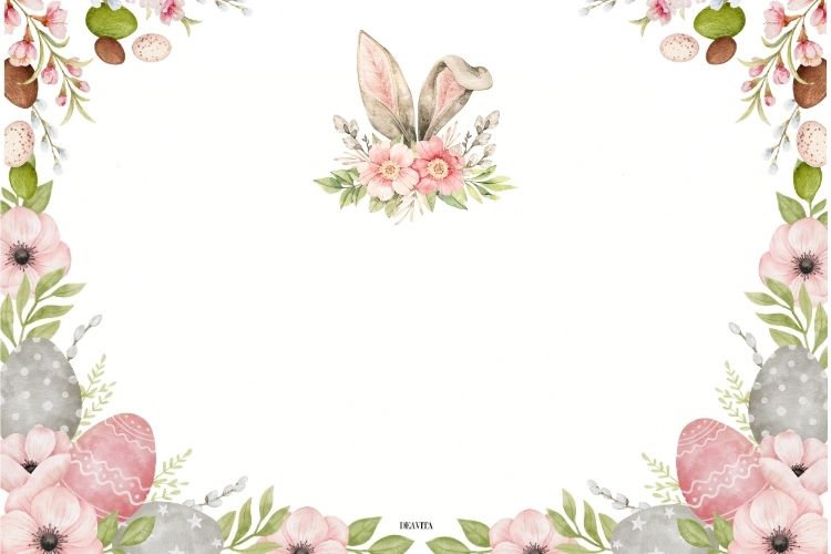 marque place personnalisé avec des motifs de pâques