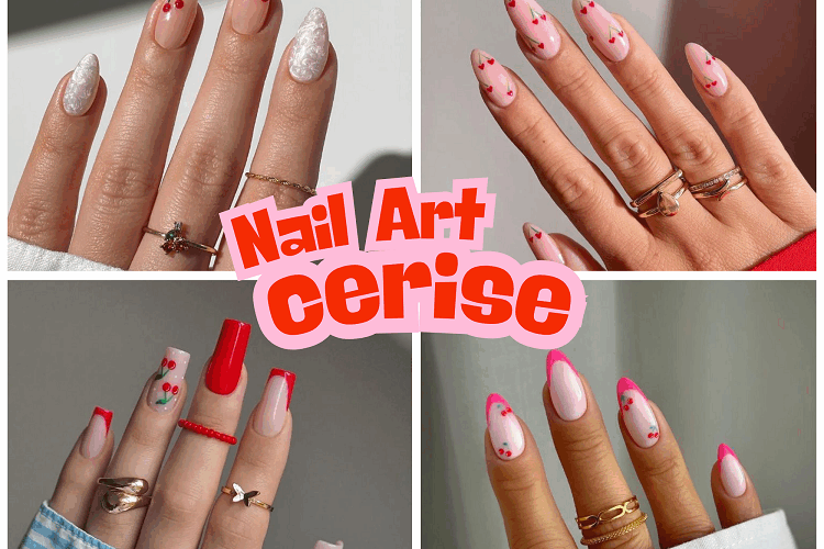 idées inspirantes de nail art cerise pour l'été