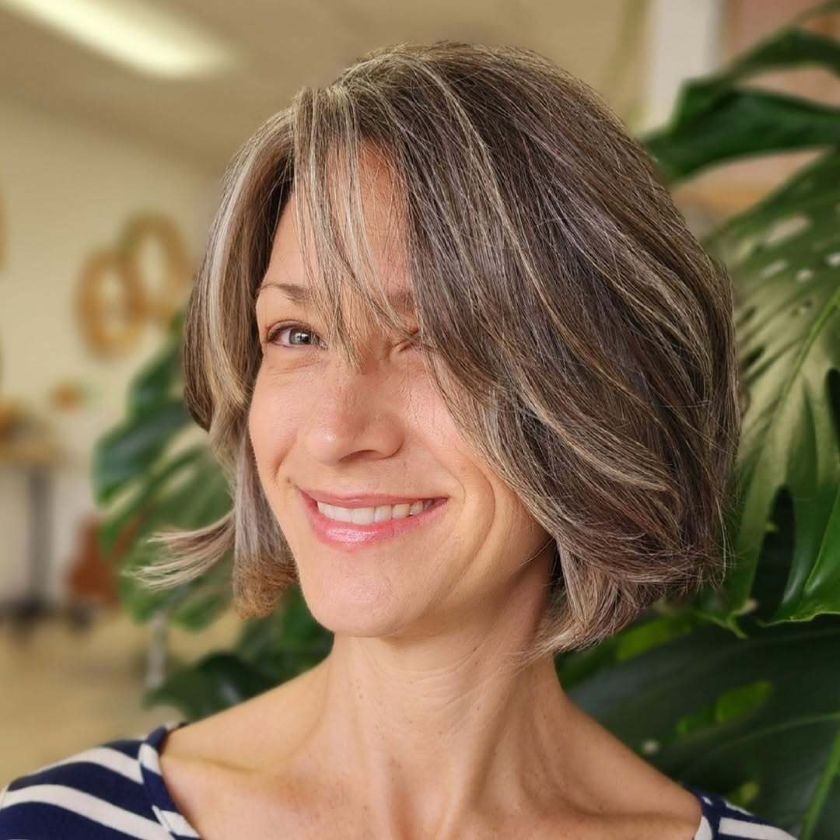 adopter le carré dégradé pour cacher la chute de cheveux à la ménopause