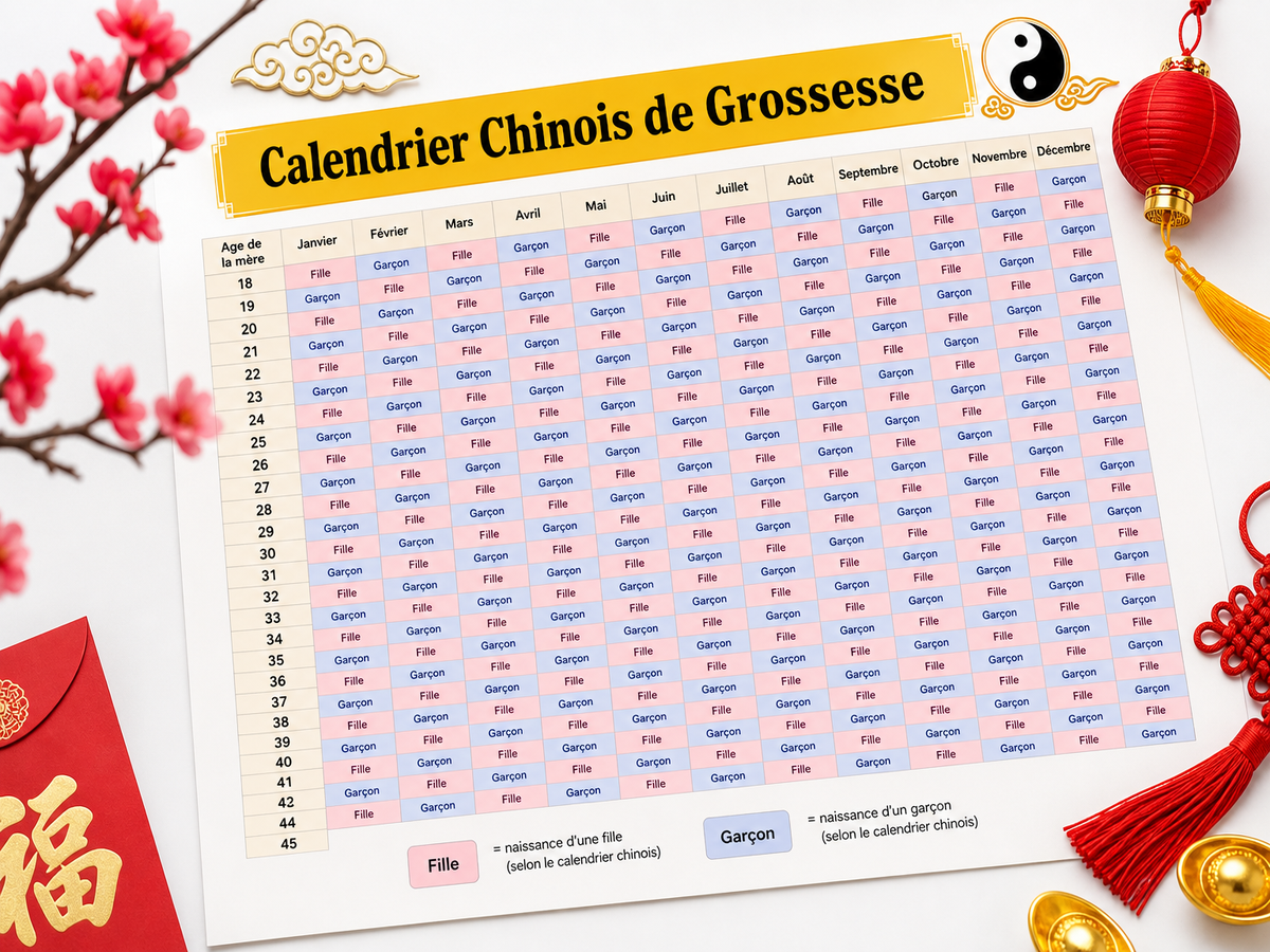est ce que le calendrier chinois de grossesse est fiable graphique