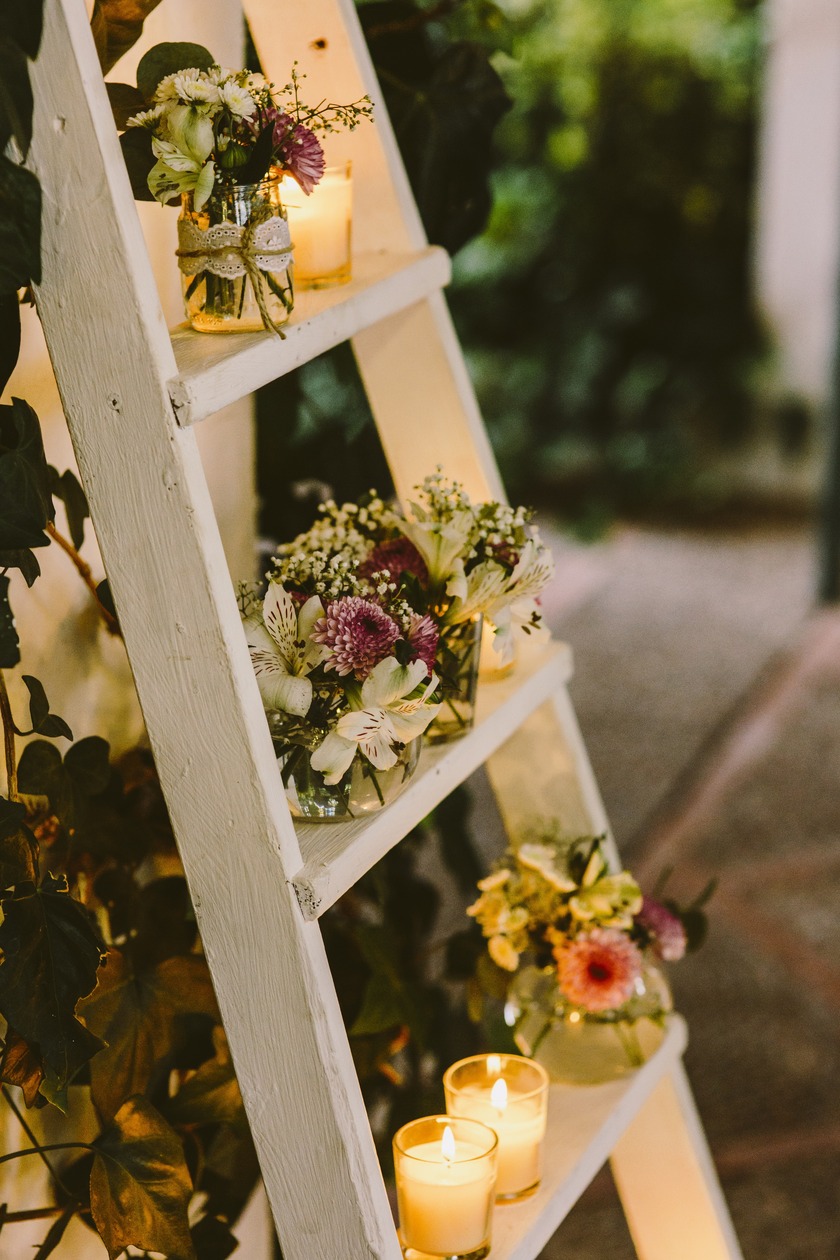 recycler une vieille étagère, décoration mariage vintage