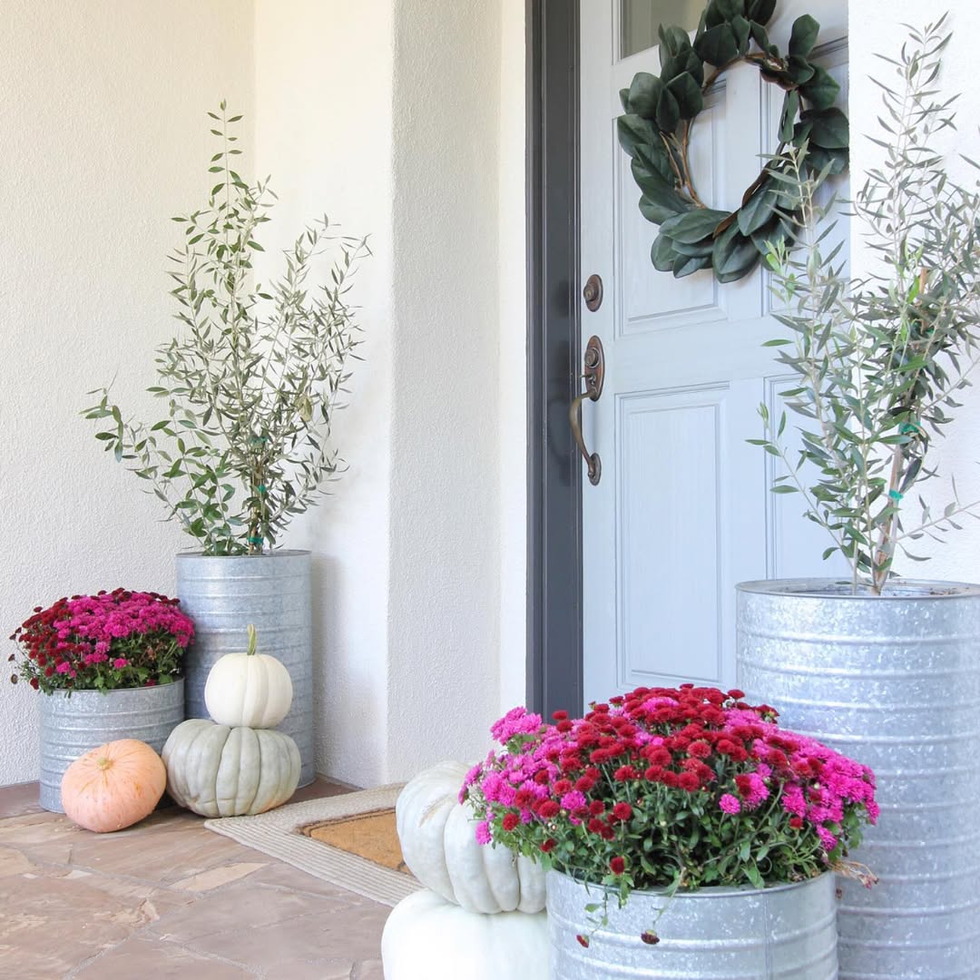 Des exemples inspirants pour intégrer la couleur pourpre dans votre déco d’automne extérieure