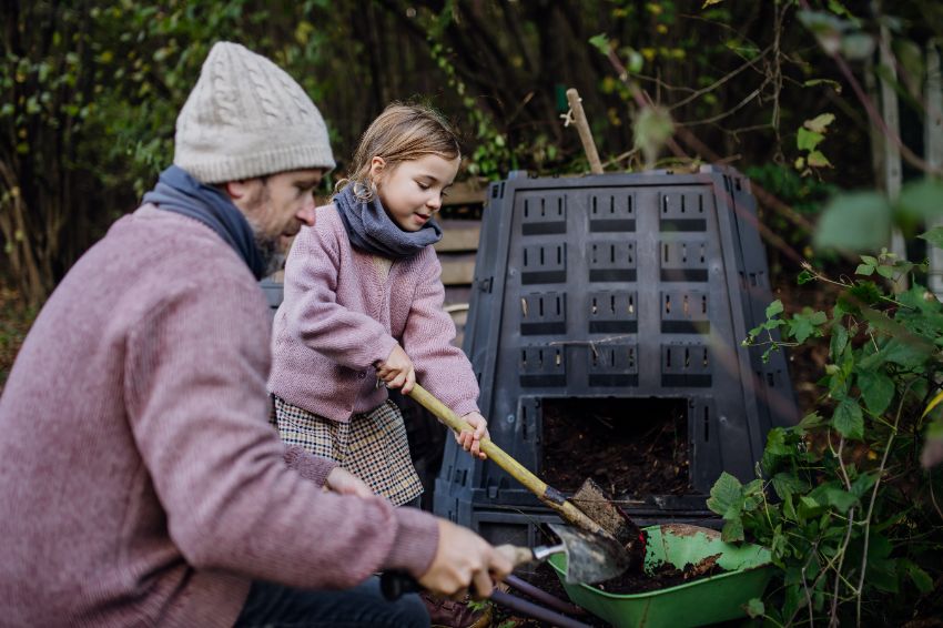 marc de raisin dans le compost