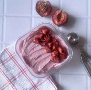 que faire avec des pêches de vigne, recette simple de gelato avec mascarpone