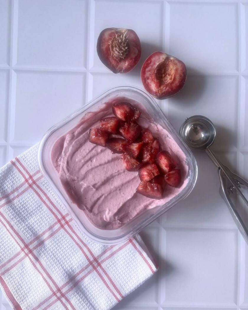 que faire avec des pêches de vigne, recette simple de gelato