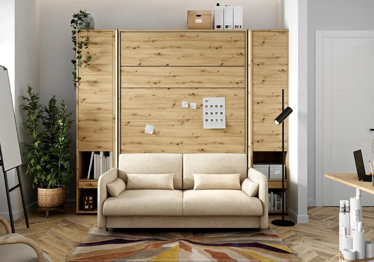Lit escamotable smart avec canapé-la solution moderne pour un vrai coin salon sans perdre le couchage