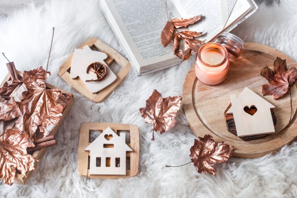 décoration automne cuivrée pour une ambiance chic et feutrée