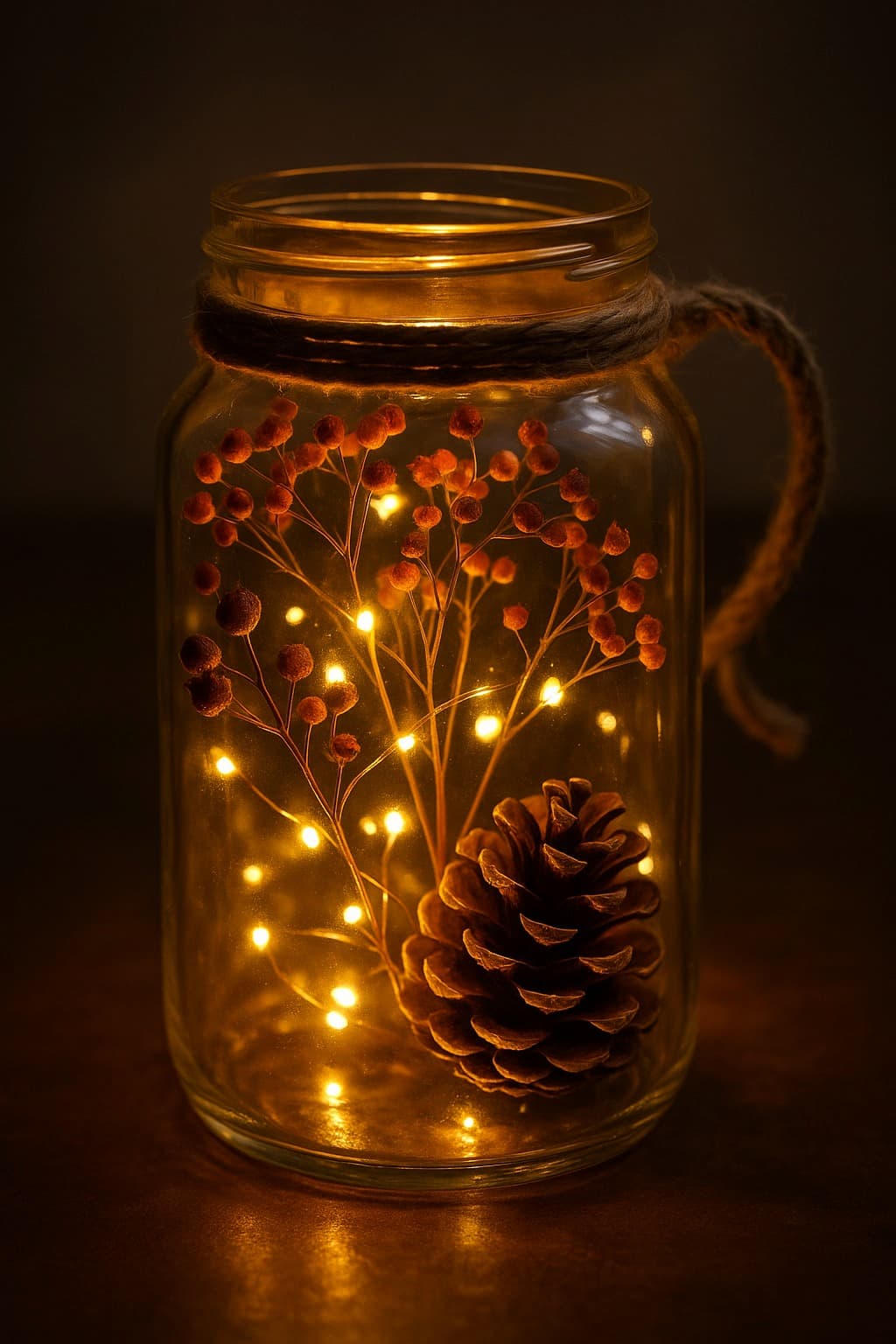 diy lanterne automnale déco extérieur pot en verre pomme de pin