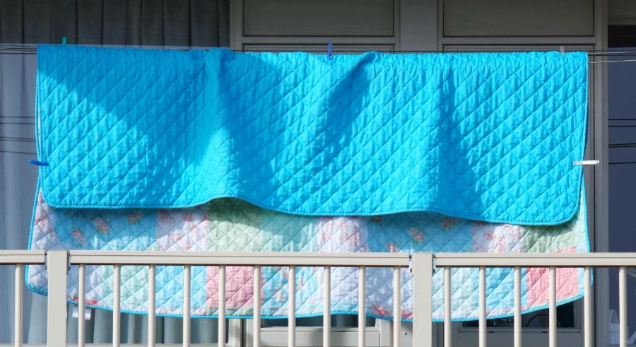 faire sécher la couverture chauffante sur la terrasse