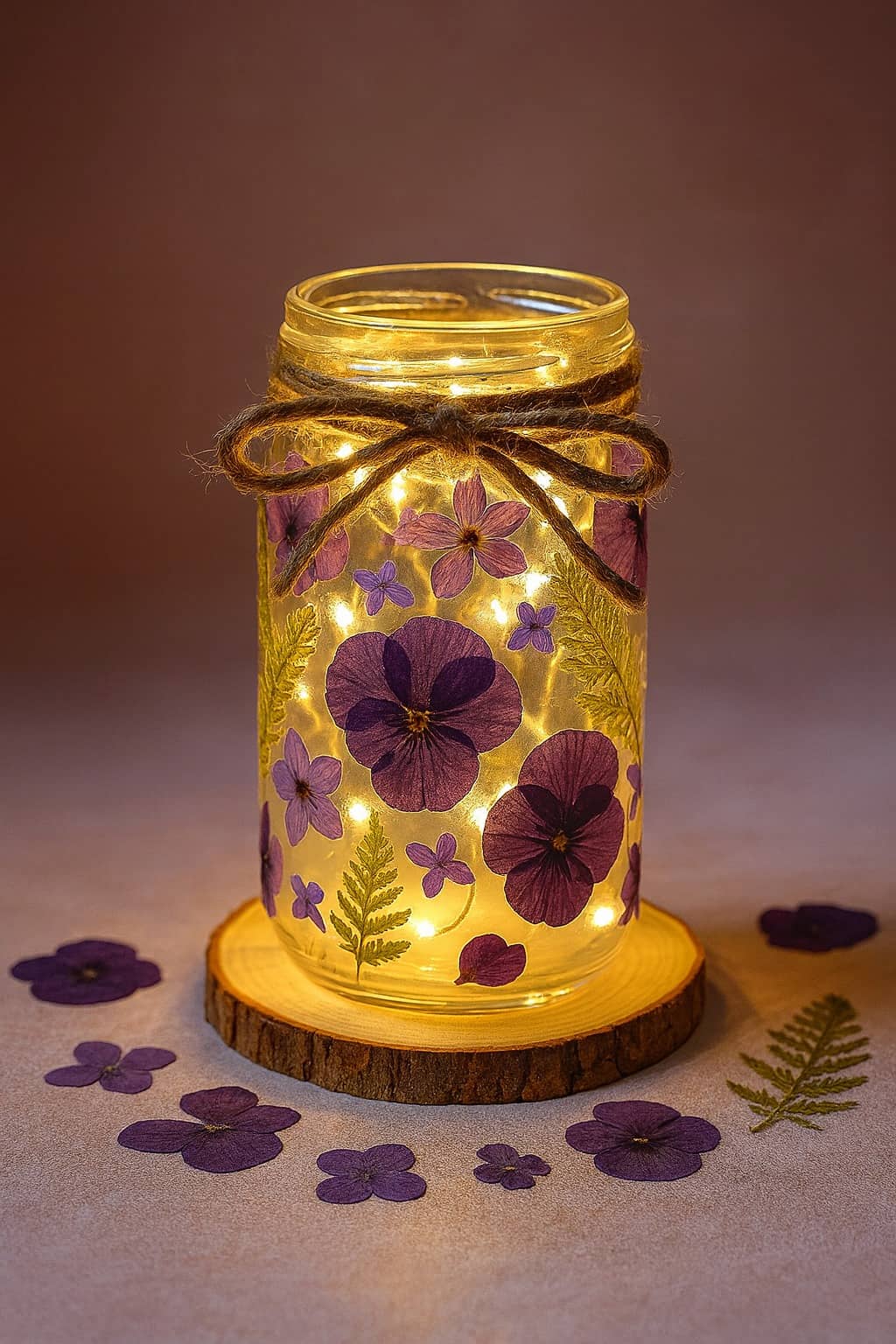lanterne automnale à fabriquer avec pot en verre et fleurs séchées