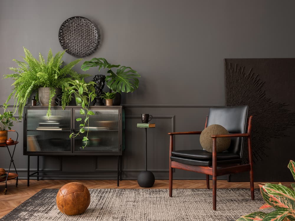 salon style vintage chic murs couleur benjamin moore 2026 meuble bas en métal