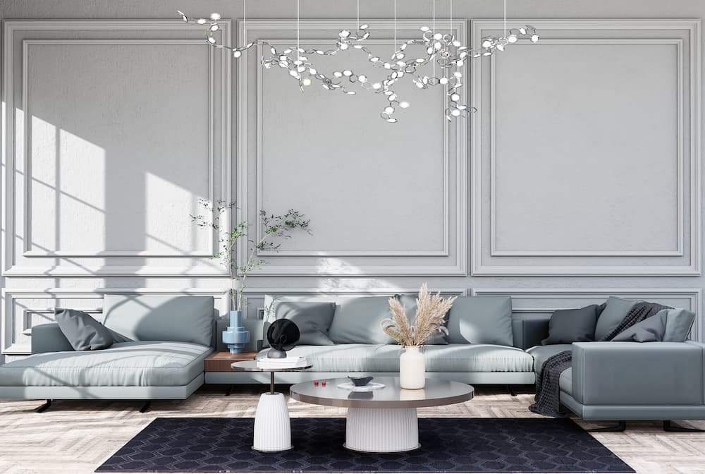 luminaire statement suspendu moderne en forme de branches avec petites ampoules