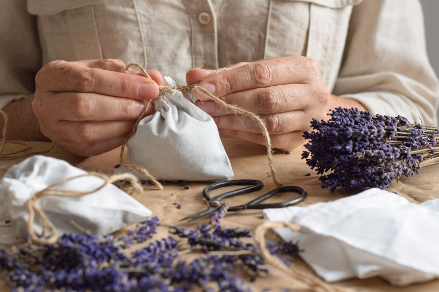 la lavande séchée pour protéger les pulls des mites