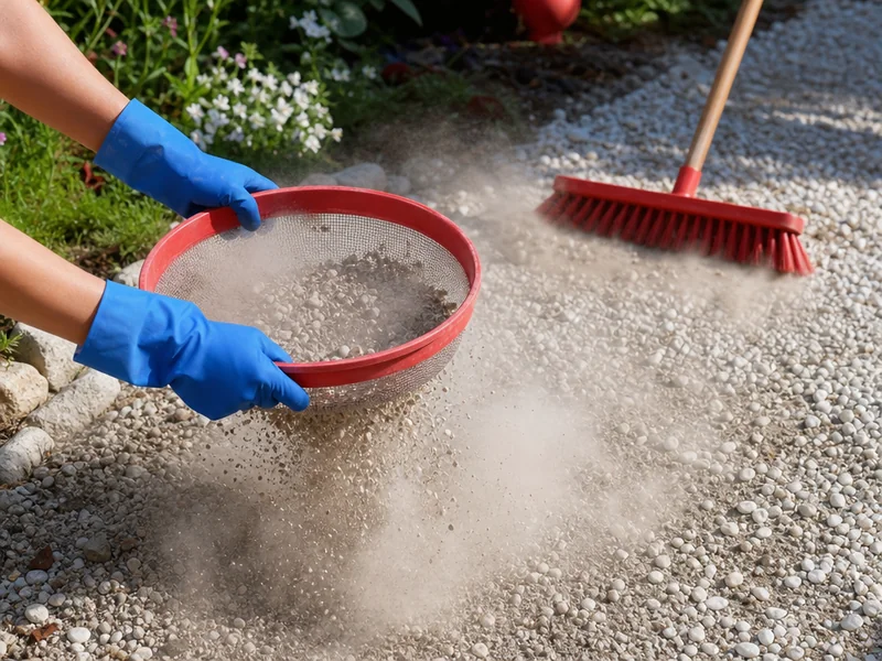 comment nettoyer des cailloux blancs au balai brosse