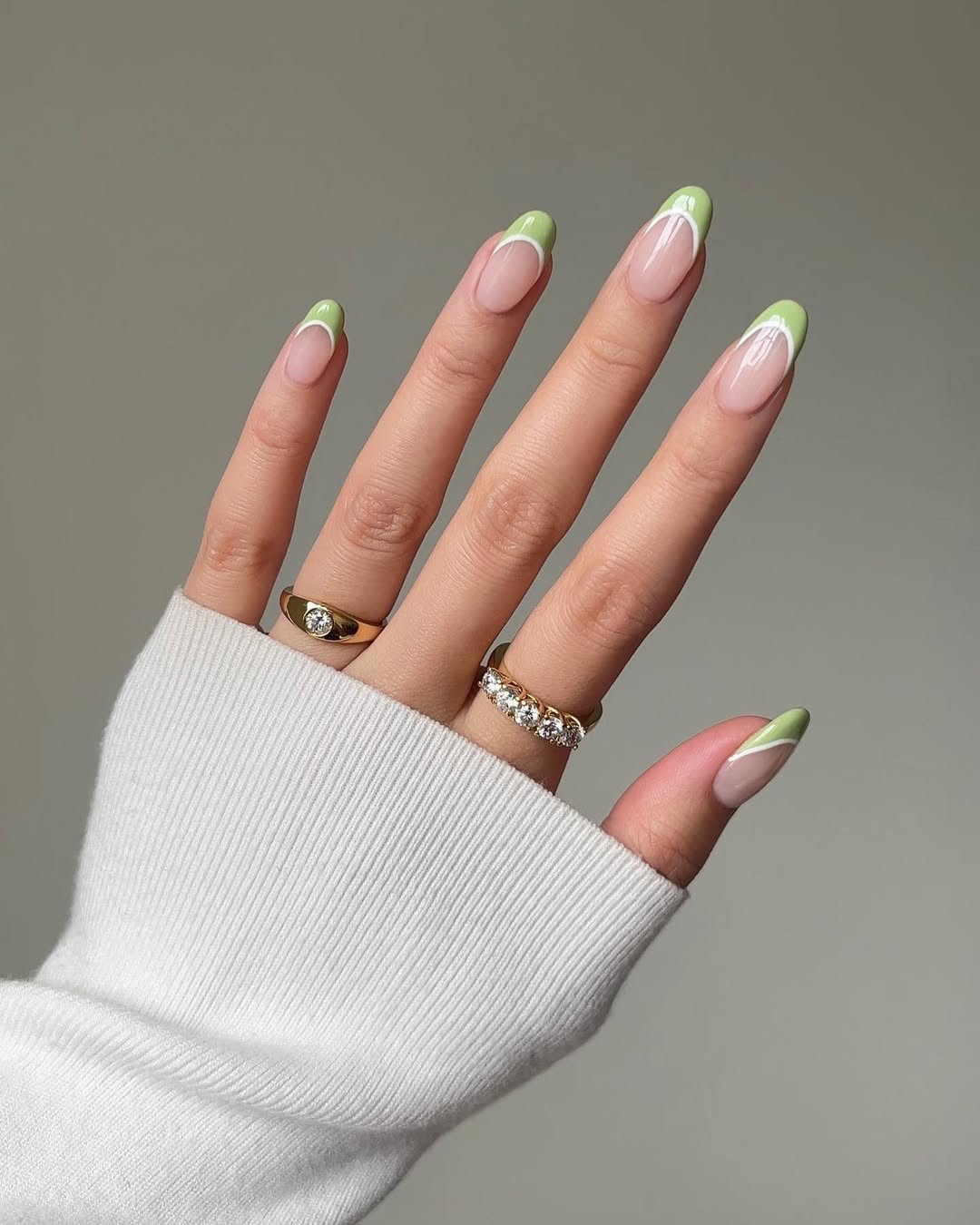 ongles vert wasabi 2026 façon french manucure tendance
