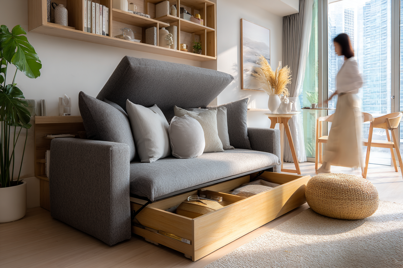 Mobilier multifonction dans un intérieur moderne