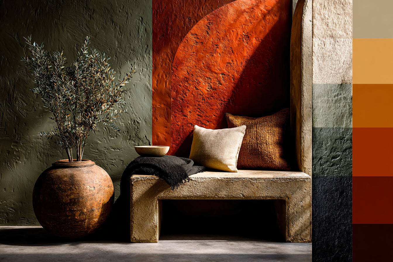 Intérieur aux couleurs terreuses et naturelles