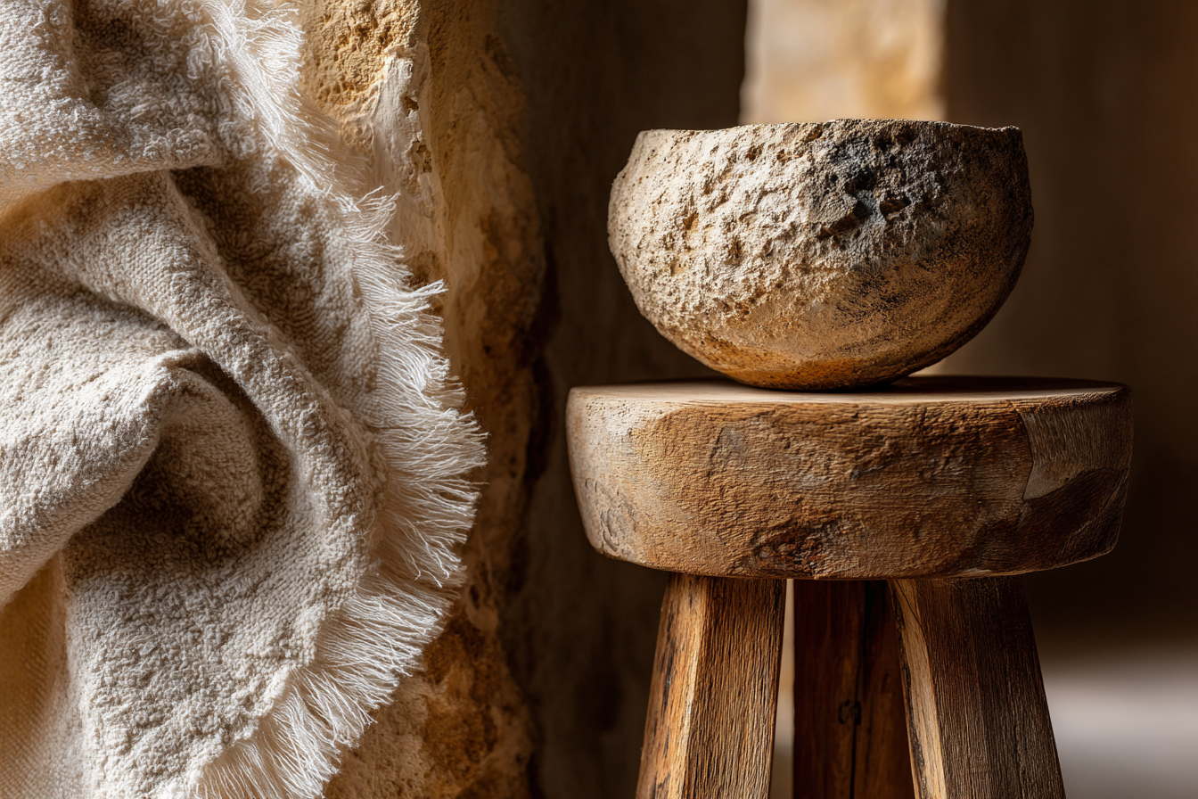Objets artisanaux et décoration intérieure texturée