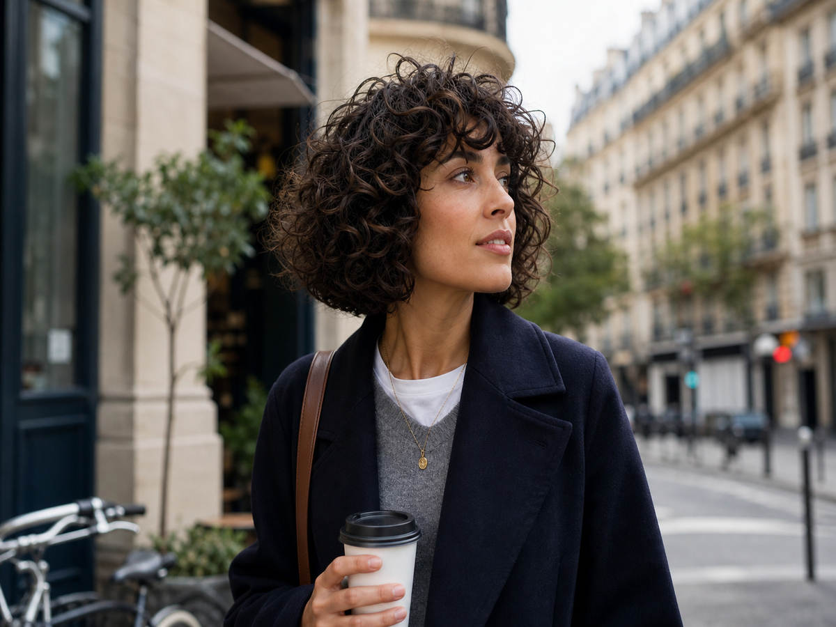coupe carrée court cheveux bouclés épais femme 40 ans 50 ans idées