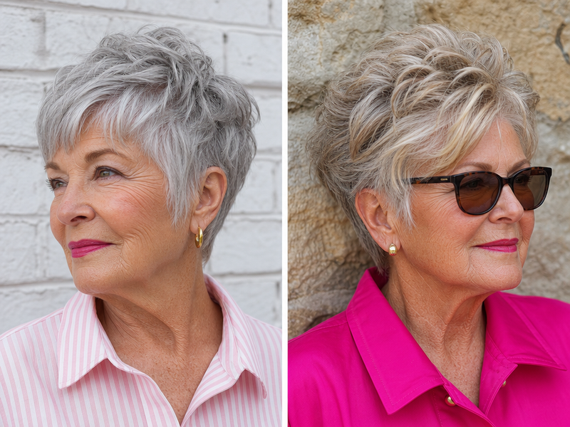 coupe de cheveux courte femme 80 ans profiter frange dissimuler imperfections âge