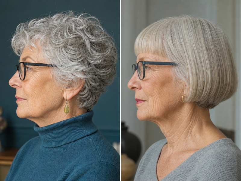 coupe de cheveux courte femme 80 ans lunettes lutin pixie coupe garçonne léger défait