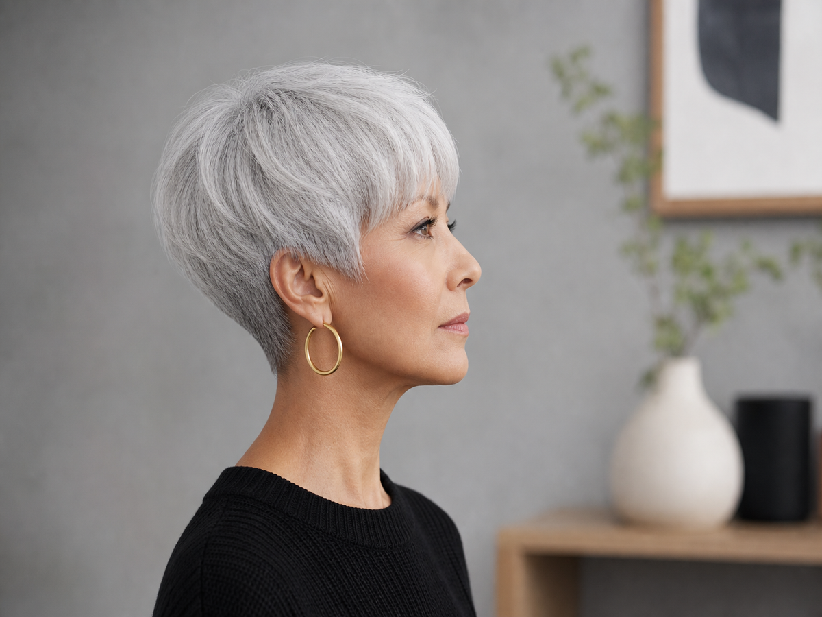 coupe au bol pour femmes 60 ans aux cheveux fins et clairsemés