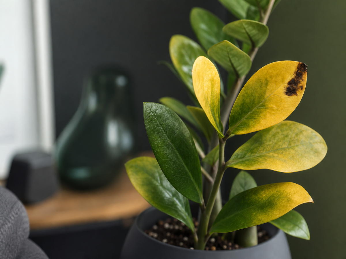 pourquoi les feuilles de ma plante ZZ jaunissent et tombent