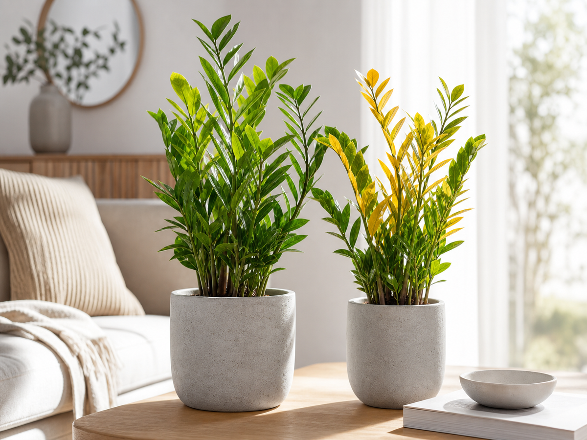 zamioculcas feuilles jaunes et taches brunes