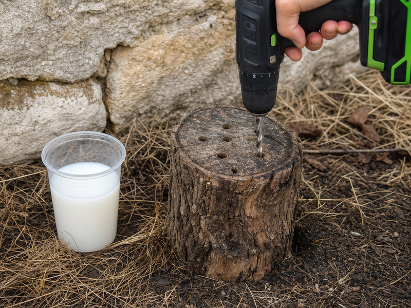 lait pour éliminer les racines et la souche
