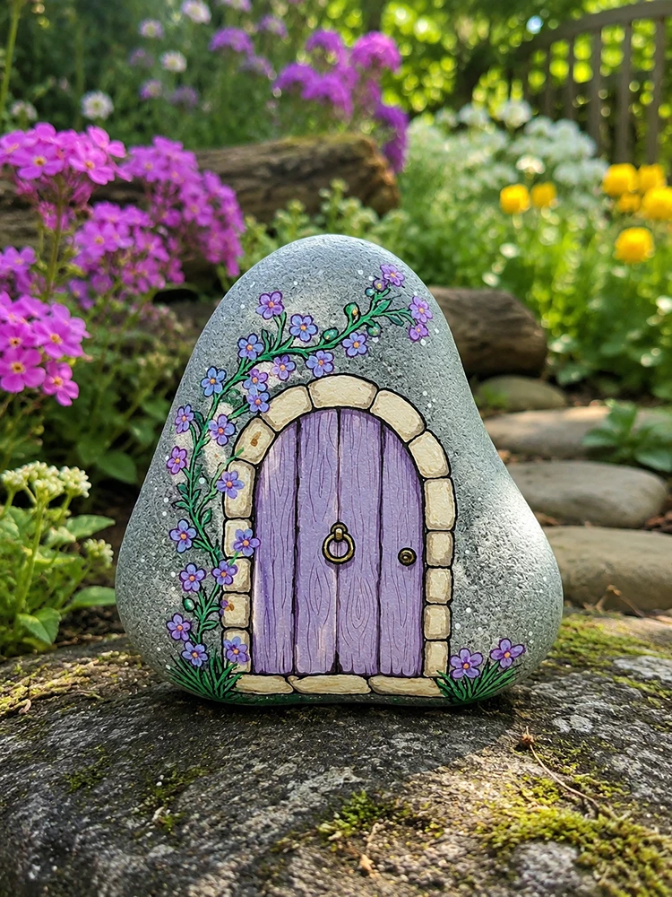 Maisons de fées en pierres : déco de jardin DIY féerique avec galets peints