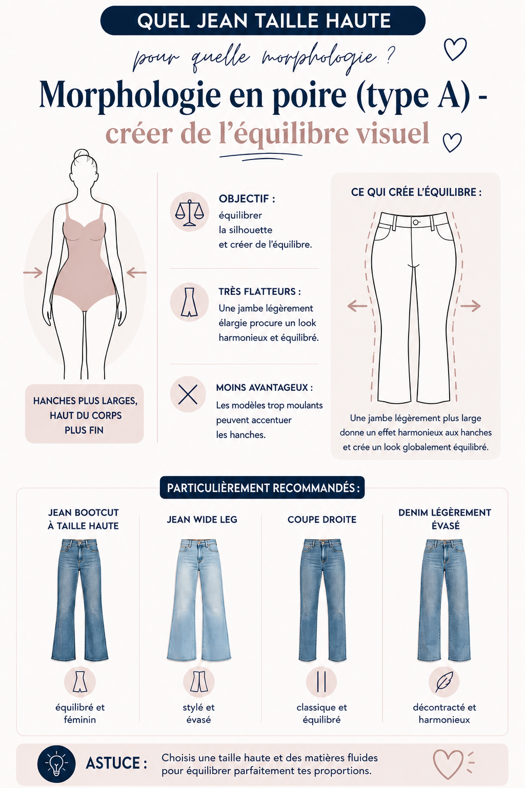 Quel jean taille haute pour la morphologie en poire (A)