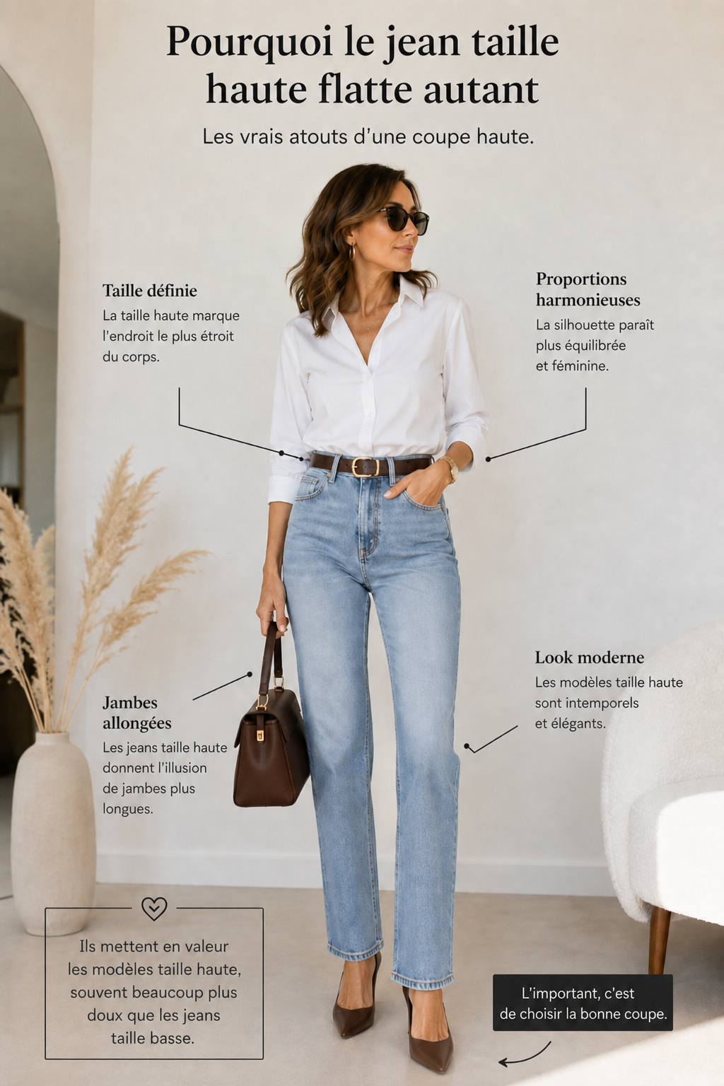 Pourquoi le jean taille haute flatte la silhouette