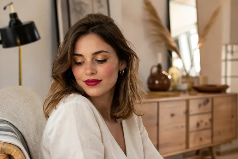 Jeune femme au maquillage longue tenue lors d'une soirée de la Fête de la Musique