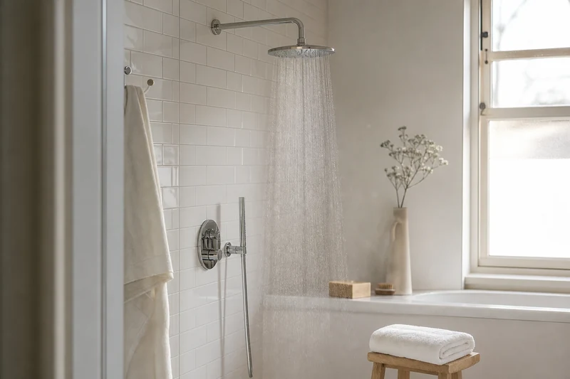 Douche tiède du soir pour faciliter la baisse de température corporelle avant le coucher