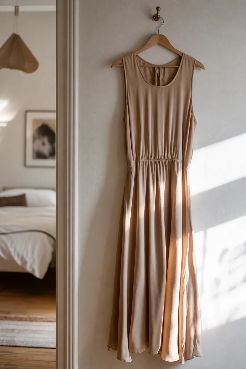 Robe d'été en tencel illustrant le drapé soyeux de la fibre cellulosique