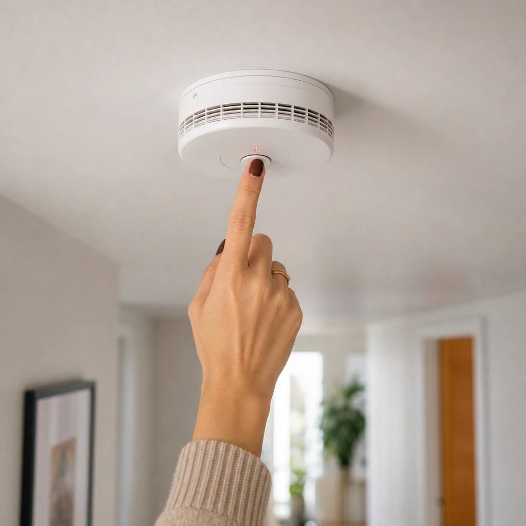 Test mensuel du détecteur avertisseur autonome de fumée au plafond