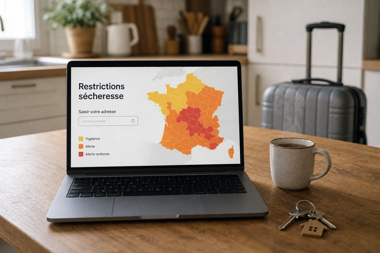 Consultation des restrictions sécheresse en ligne avant le départ en vacances